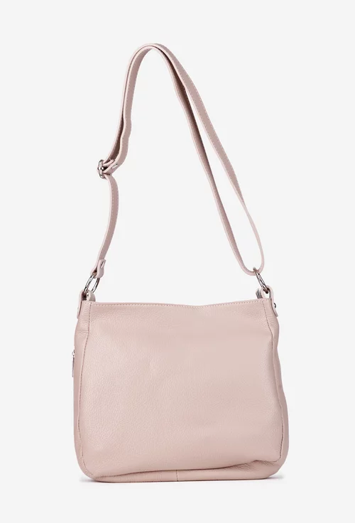 Geanta dama bej roze din piele texturata
