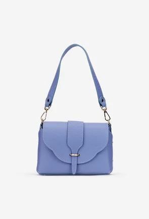 Geanta dama bleu din piele texturata