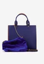 Geanta dama bleumarin din piele naturala