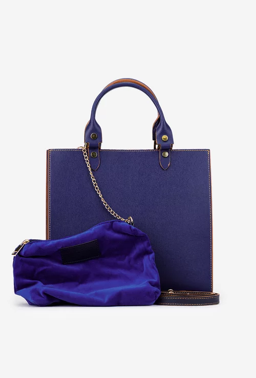 Geanta dama bleumarin din piele naturala