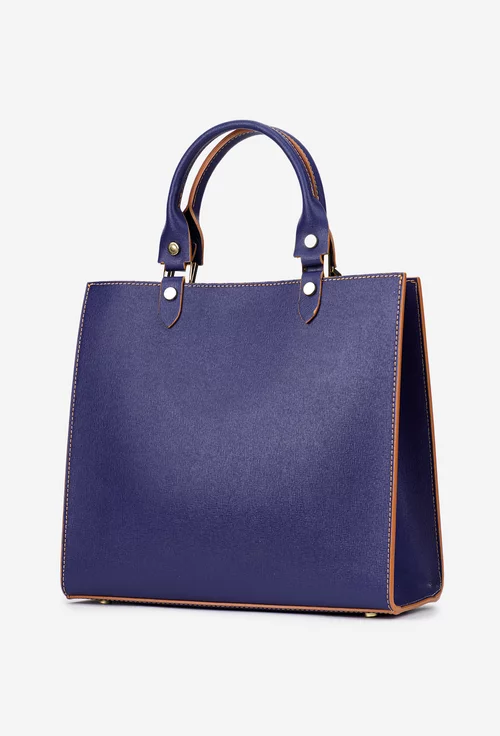 Geanta dama bleumarin din piele naturala
