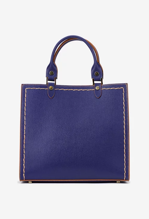 Geanta dama bleumarin din piele naturala