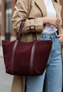 Geanta dama bordo din piele intoarsa