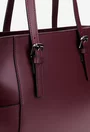 Geanta dama burgundy din piele cu manere ajustabile