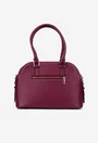 Geanta dama burgundy din piele texturata cu trei compartimente
