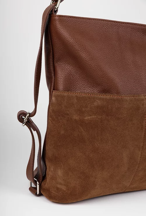 Geanta dama din piele maro