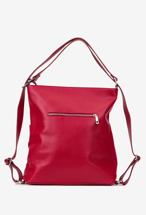 Geanta dama din piele rosie