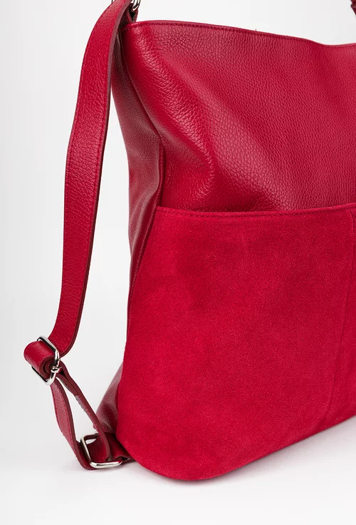 Geanta dama din piele rosie