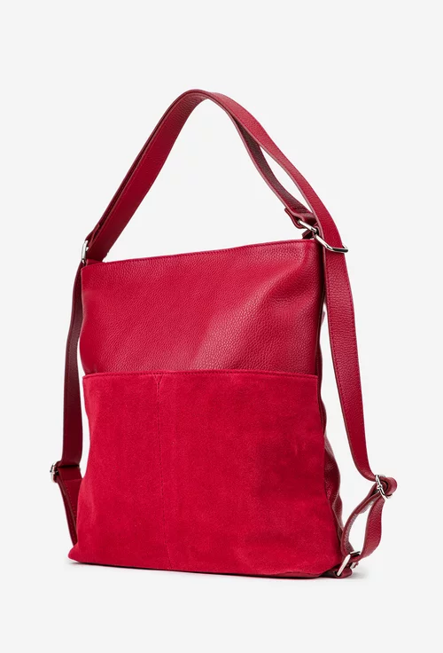 Geanta dama din piele rosie