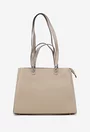 Geanta dama din piele texturata bej