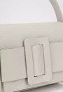 Geanta dama din piele texturata bej deschis cu ornament