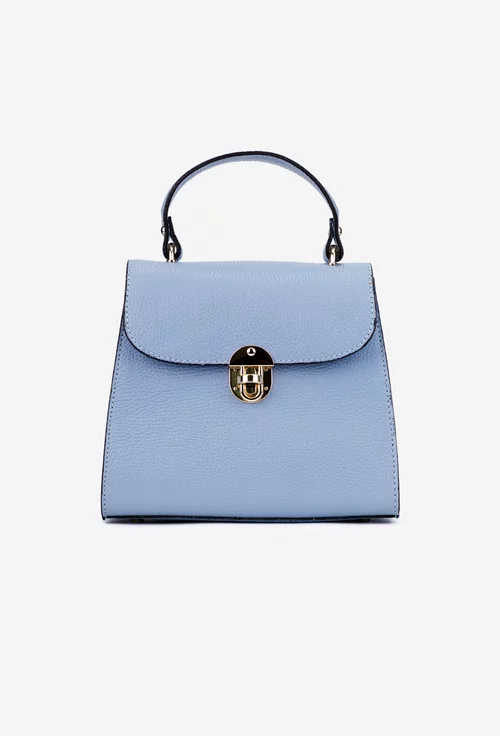 Geanta dama din piele texturata bleu