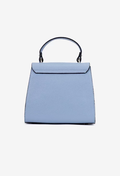 Geanta dama din piele texturata bleu