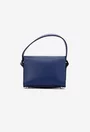 Geanta dama din piele texturata bleumarin cu ornament