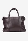 Geanta dama din piele texturata maro inchis