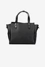 Geanta dama din piele texturata neagra