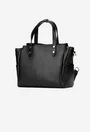 Geanta dama din piele texturata neagra