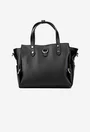 Geanta dama din piele texturata neagra