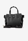 Geanta dama din piele texturata neagra