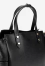 Geanta dama din piele texturata neagra