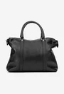 Geanta dama din piele texturata neagra