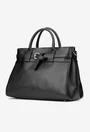 Geanta dama din piele texturata neagra