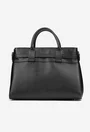 Geanta dama din piele texturata neagra