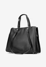 Geanta dama din piele texturata neagra