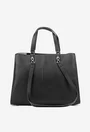 Geanta dama din piele texturata neagra
