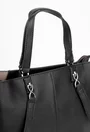 Geanta dama din piele texturata neagra