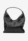 Geanta dama din piele texturata neagra