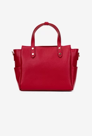 Geanta dama din piele texturata rosie