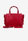 Geanta dama din piele texturata rosie