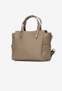 Geanta dama din piele texturata taupe