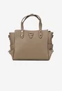 Geanta dama din piele texturata taupe