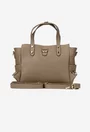 Geanta dama din piele texturata taupe