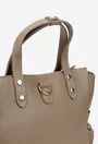 Geanta dama din piele texturata taupe
