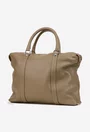Geanta dama din piele texturata taupe