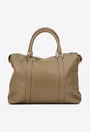 Geanta dama din piele texturata taupe