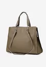 Geanta dama din piele texturata taupe