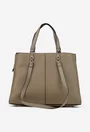 Geanta dama din piele texturata taupe
