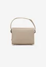 Geanta dama din piele texturata taupe cu ornament