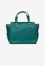 Geanta dama din piele texturata verde