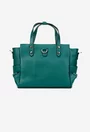 Geanta dama din piele texturata verde