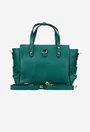 Geanta dama din piele texturata verde