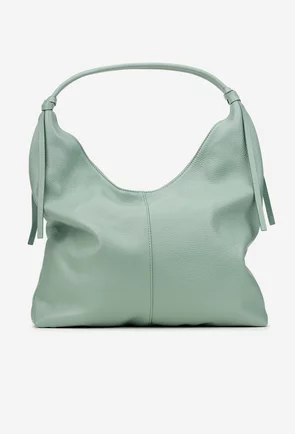 Geanta dama din piele texturata verde