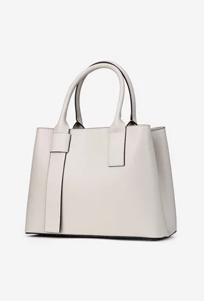 Geanta dama grej realizata din piele naturala