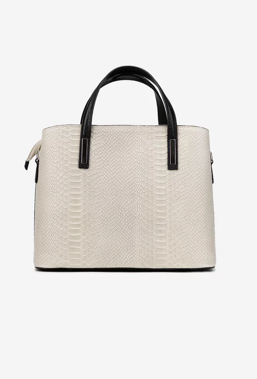 Geanta dama gri deschis confectionata din piele croco picture - 3