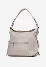 Geanta dama gri din piele cu buzunare