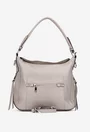 Geanta dama gri din piele cu buzunare